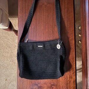 Sak Black Crochet Shoulder Bag Like New!!